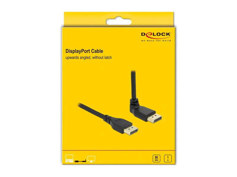 Delock Kabel Oben gewinkelt DisplayPort - DisplayPort, 1 m, 8K 60Hz