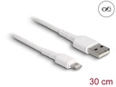 Delock USB-Ladekabel USB A - Lightning 0.3 m, Weiss