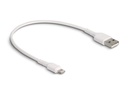 Delock USB-Ladekabel USB A - Lightning 0.3 m, Weiss