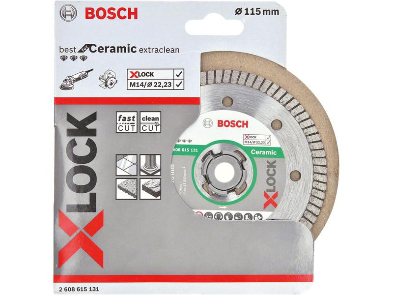 Bosch Professional Diamanttrennscheibe X-LOCK Ceramic Extra Clean Turbo 115 mm