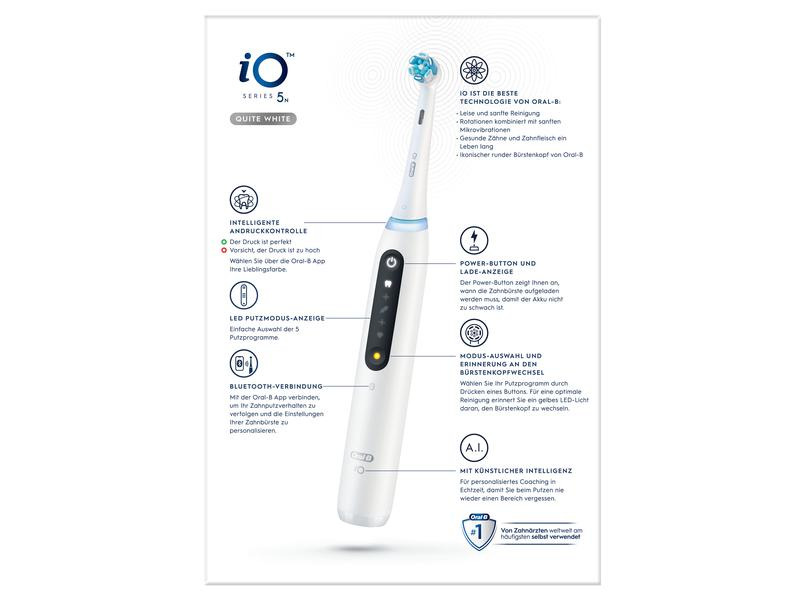 Oral-B Mikrovibrationszahnbürste iO Series 5, Weiss
