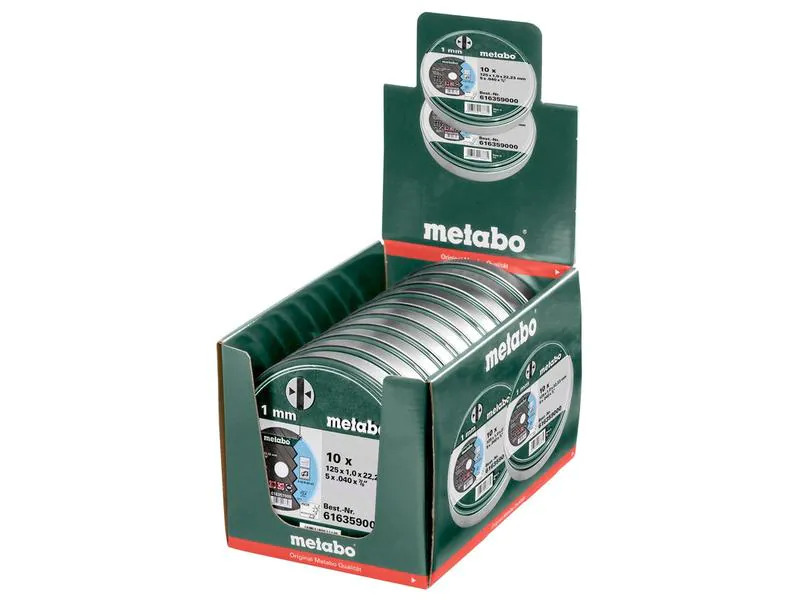 Metabo Trennscheibe 125 x 1.0 x 22.23 mm, 10 Stück, in Dose