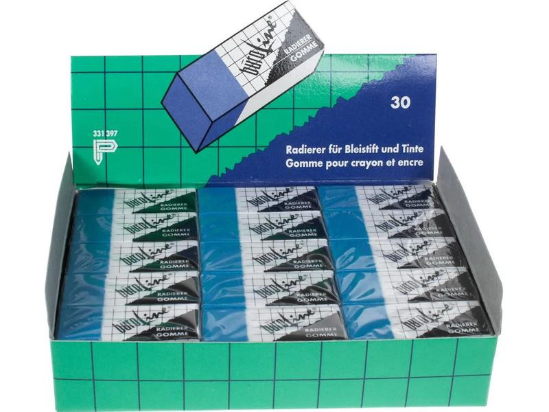 Büroline Radiergummi Tinte und Bleistift 30 Stück