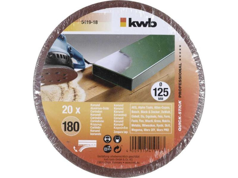 kwb Schleifscheibe 125mm K180 20 Stk.