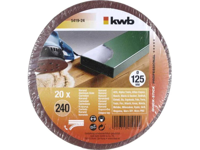 kwb Schleifscheibe 125mm K240 20 Stk.