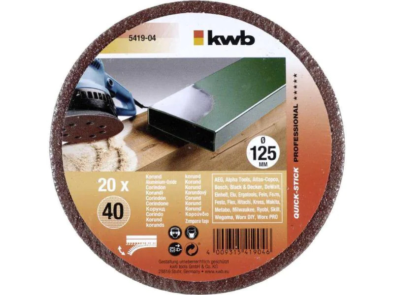 kwb Schleifscheibe 125mm K40 20 Stk.