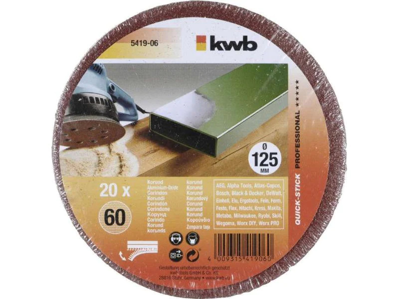 kwb Schleifscheibe 125mm K60 20 Stk.