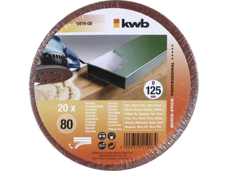kwb Schleifscheibe 125mm K80 20 Stk.