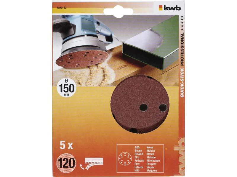 kwb Schleifscheibe 150mm K120 5 Stk.