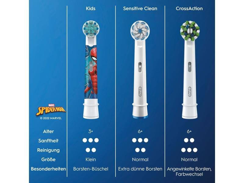 Oral-B Zahnbürstenkopf Spiderman, 8 Stück