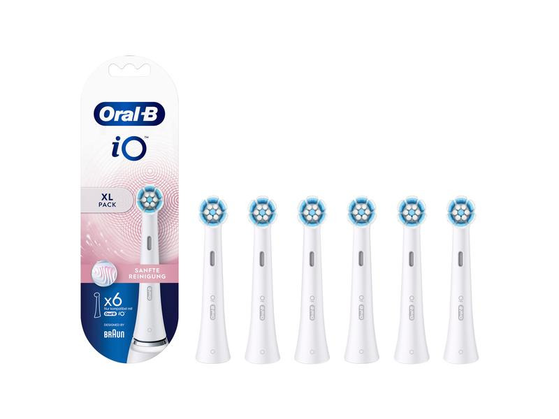 Oral-B Zahnbürstenkopf iO Sanfte Reinigung, Weiss, 6 Stück