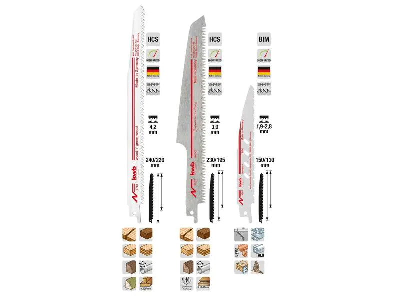 kwb Säbelsägeblätter-Set 3-teilig