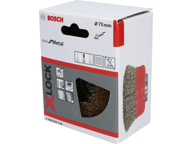 Bosch Professional Topfbürste X-Lock 75 mm, gewellte Messingbürsten