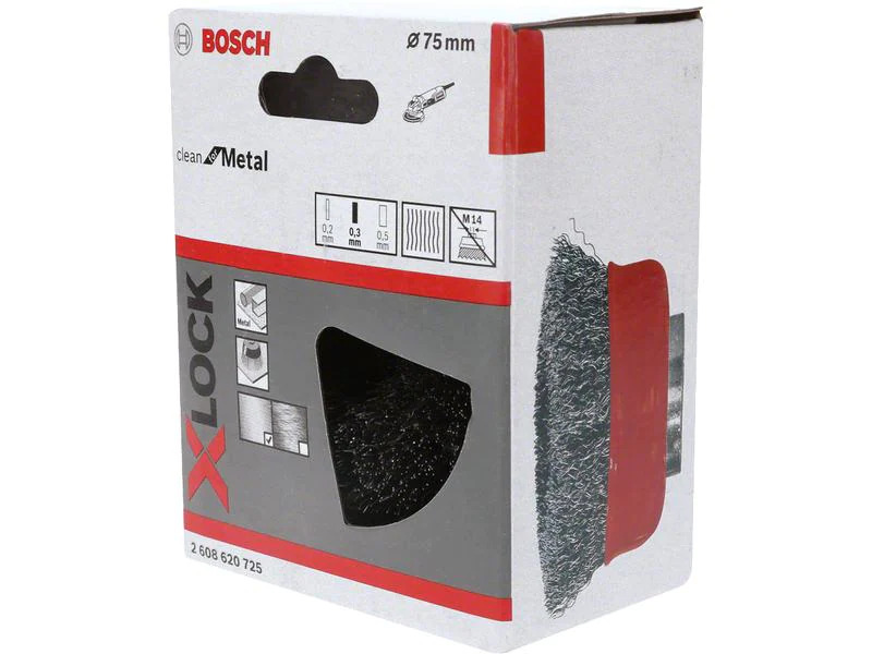 Bosch Professional Topfbürste X-Lock 75 mm, gewellter Stahldraht