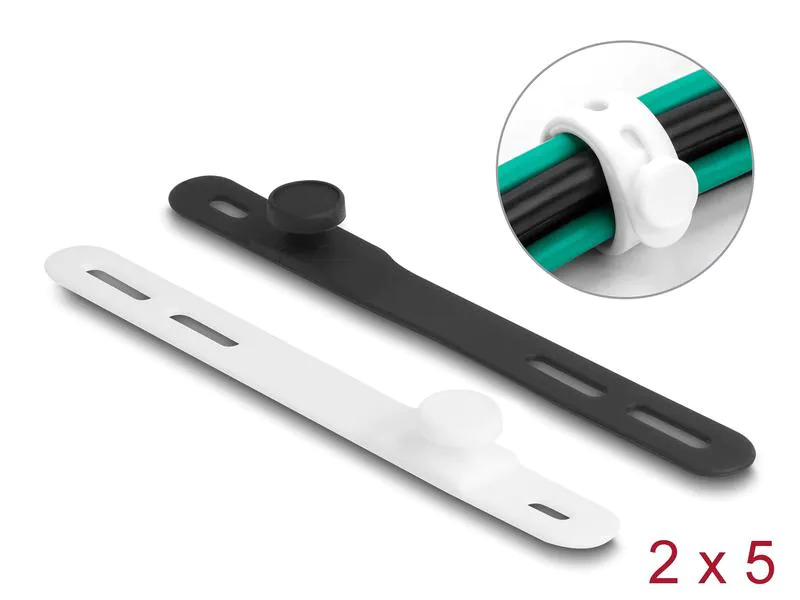 Delock Kabelbinder Schwarz/Weiss 118 mm x 12 mm 10 Stück