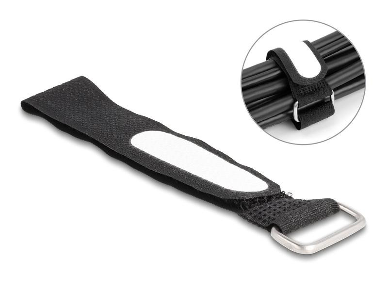 Delock Klettkabelbinder Schwarz 203 mm x 20 mm 5 Stück