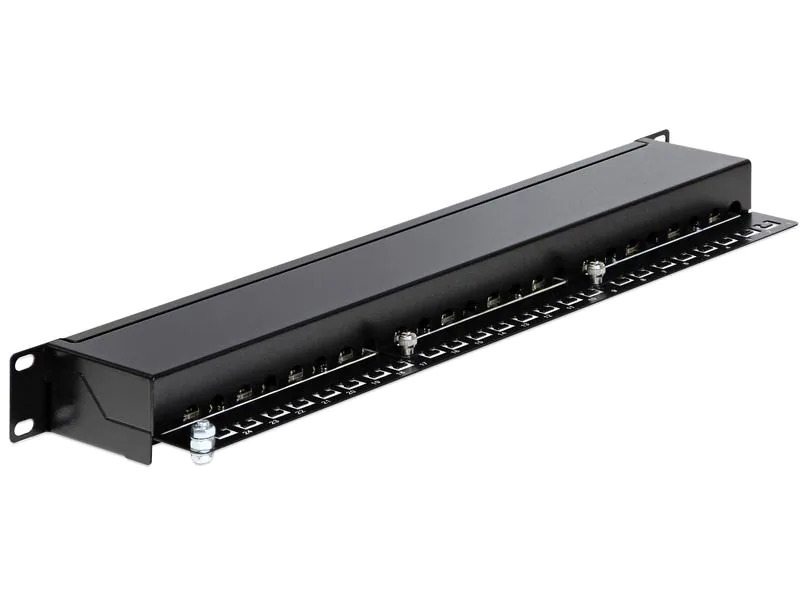 Delock Patchpanel 24 Port Cat.6 19 Rack Schwarz