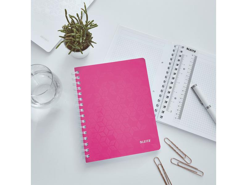 Leitz Notizheft WOW College A5, Kariert, Pink