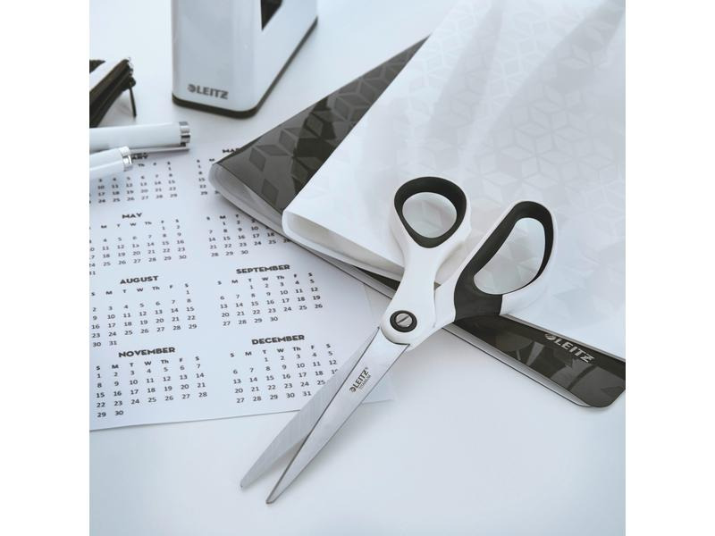 Leitz Schere WOW 20.5 cm, Rostfreier Stahl, Perlweiss