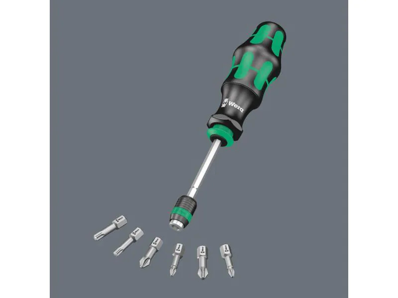 Wera Schraubenzieher-Bit Kraftform Kompakt 20 Bit-Halter/Phillips/Pozidriv/Schlitz/Aussensechskant/Innensechskant