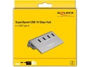 Delock USB-Hub 64181 USB 3.1 - 4x USB-A / 1x Ladeanschluss