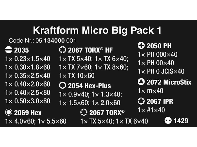 Wera Schraubenzieher-Set Kraftform Micro Big Pack 1, 25-teilig