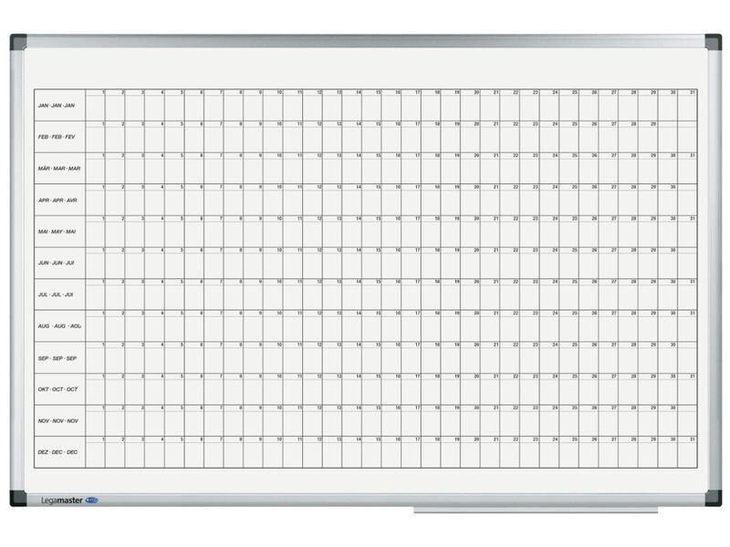 Legamaster Magnethaftendes Whiteboard Jahresplaner, 60 cm x 90 cm