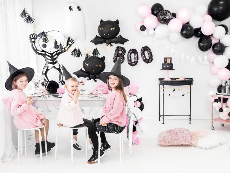 Partydeco Ballons Folienballon Skelett 84 x 100 cm, Schwarz/Weiss