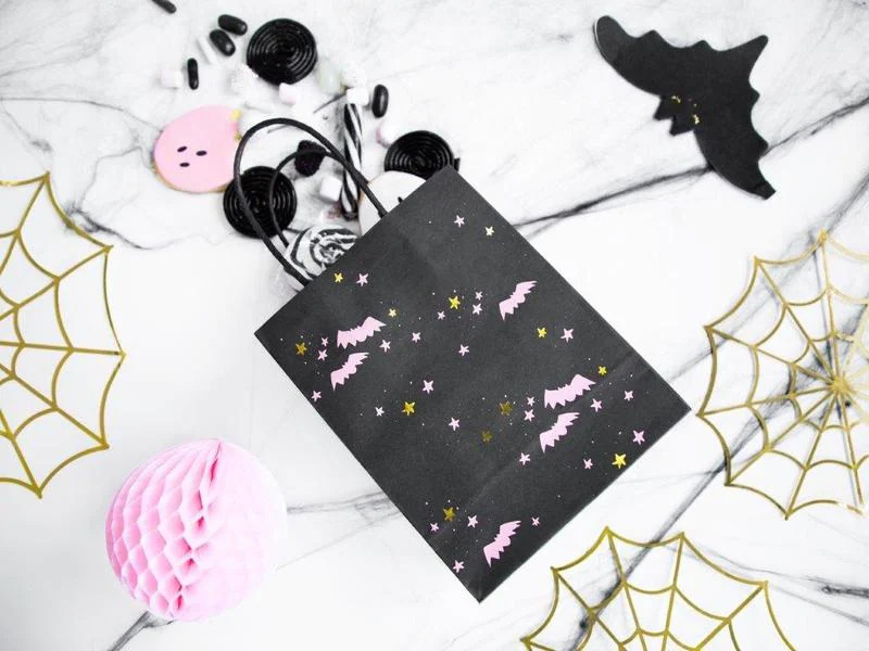 Partydeco Geschenkbox Fledermäuse Schwarz