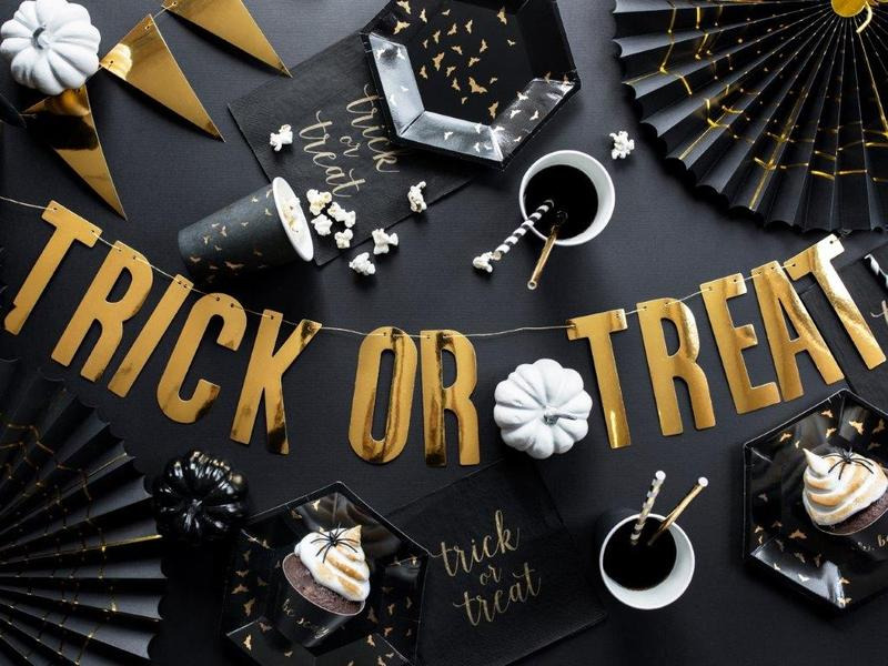 Partydeco Teller Trick or Treat 6 Stk., Schwarz/Gold