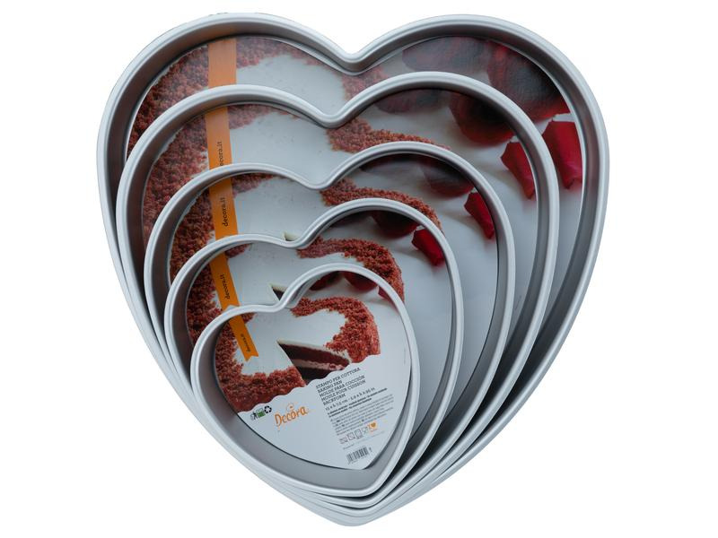 Decora Motiv-Backform Herz, Ø 15 cm, Silber