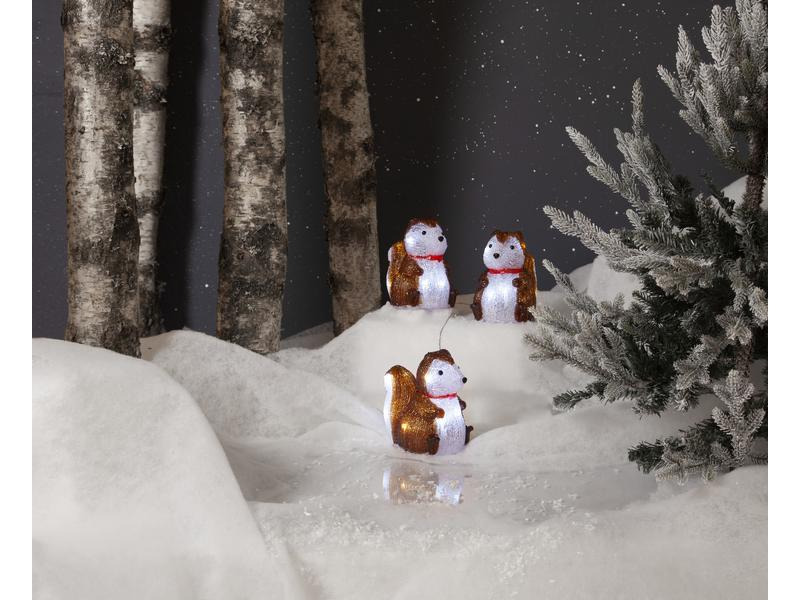 Star Trading LED-Figur Crystalo Eichhörnchen Set, 15 cm, Braun