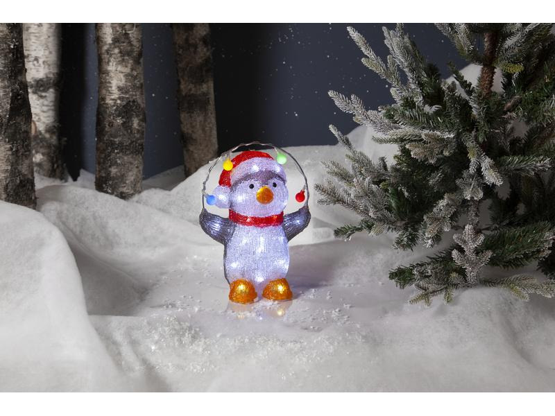 Star Trading LED-Figur Crystalo Pinguin, 30 cm, Mehrfarbig