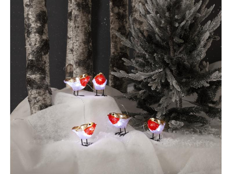 Star Trading LED-Figur Crystalo Vögel Set, 10 cm, Mehrfarbig