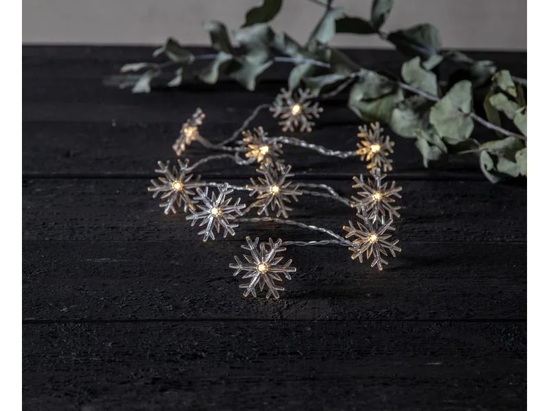 Star Trading LED-Lichterkette Izy Schneeflocke, 10 LED, 1.35 m, Indoor