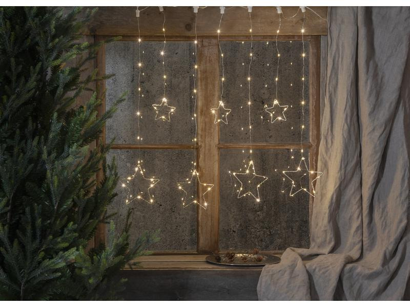 Star Trading LED-Lichtervorhang Dew Drop Stars, 84 LED, 1.2 m