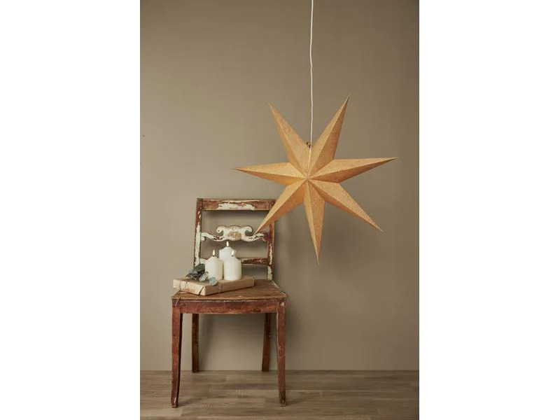 Star Trading Leuchtdekoration Stern Cotton, Gold, Ø 60 cm