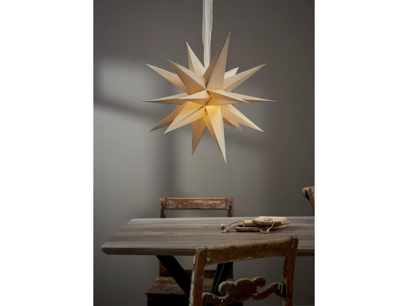 Star Trading Leuchtdekoration Stern December, Beige, Ø 45 cm