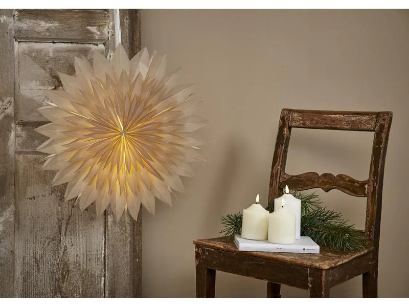 Star Trading Leuchtdekoration Stern Dis, Beige, Ø 50 cm