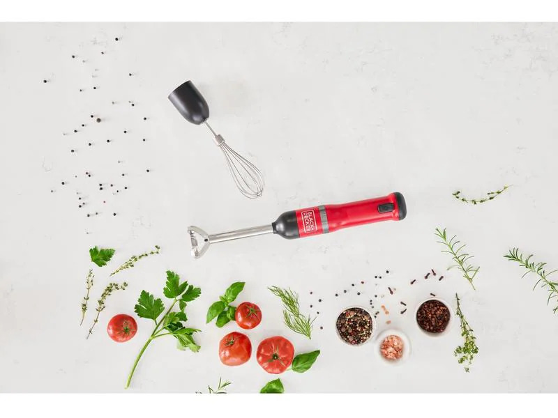 BLACK+DECKER Stabmixer BCKM1016KSR-QW Rot, 7-teilig
