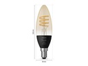 Philips Hue Leuchtmittel White Ambiance, 4.6 W, E14, Filament