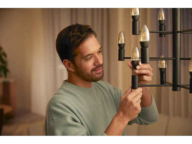 Philips Hue Leuchtmittel White Ambiance, 4.6 W, E14, Filament