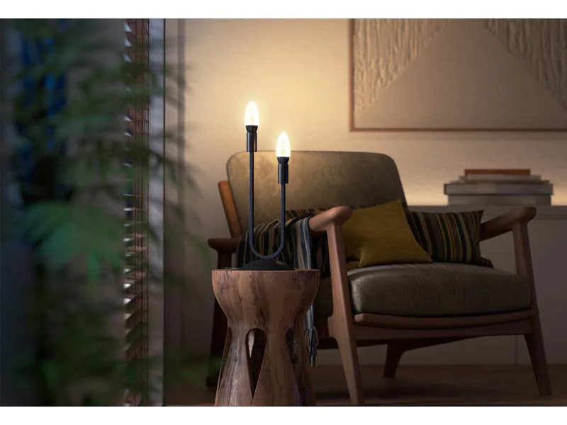 Philips Hue Leuchtmittel White Ambiance, 4.6 W, E14, Filament, 2 Stück