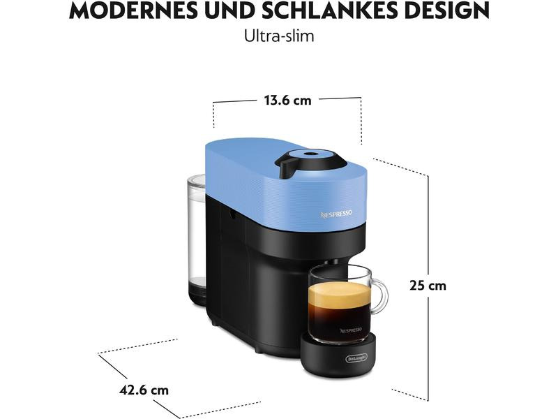De'Longhi Kaffeemaschine Nespresso Vertuo Pop Blau/Schwarz ENV90