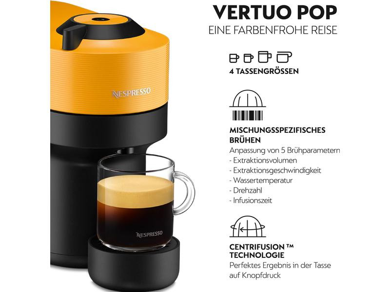 De'Longhi Kaffeemaschine Nespresso Vertuo Pop Gelb/Schwarz ENV90