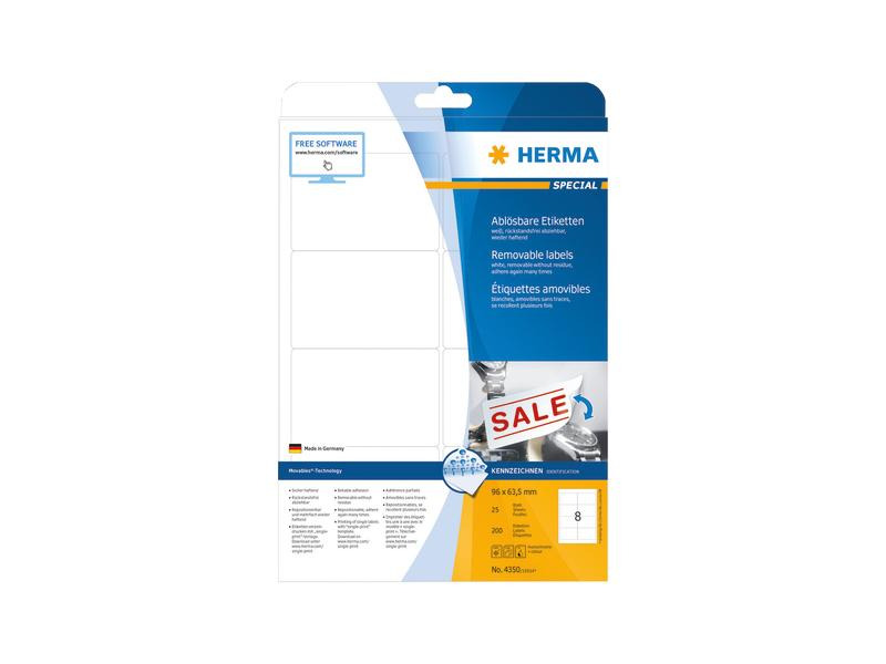 HERMA Universal-Etiketten 9.6 x 6.35 cm, 200 Stück