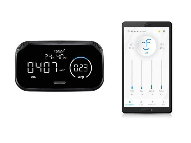 Humatech Luftgütemonitor Huma-i HI-300 Schwarz