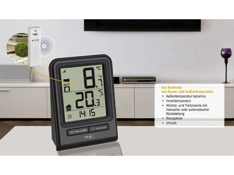 TFA Dostmann Funk-Thermometer PRISMA