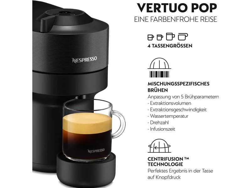 De'Longhi Kaffeemaschine Nespresso Vertuo Pop Liquorice Black