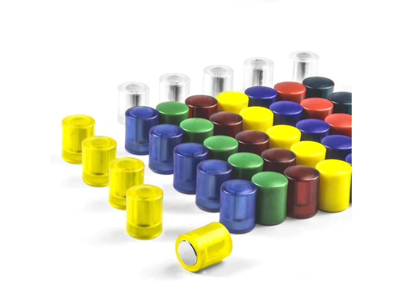 supermagnete Haftmagnet Zylindrisch 5 Stück, Grün/Transparent